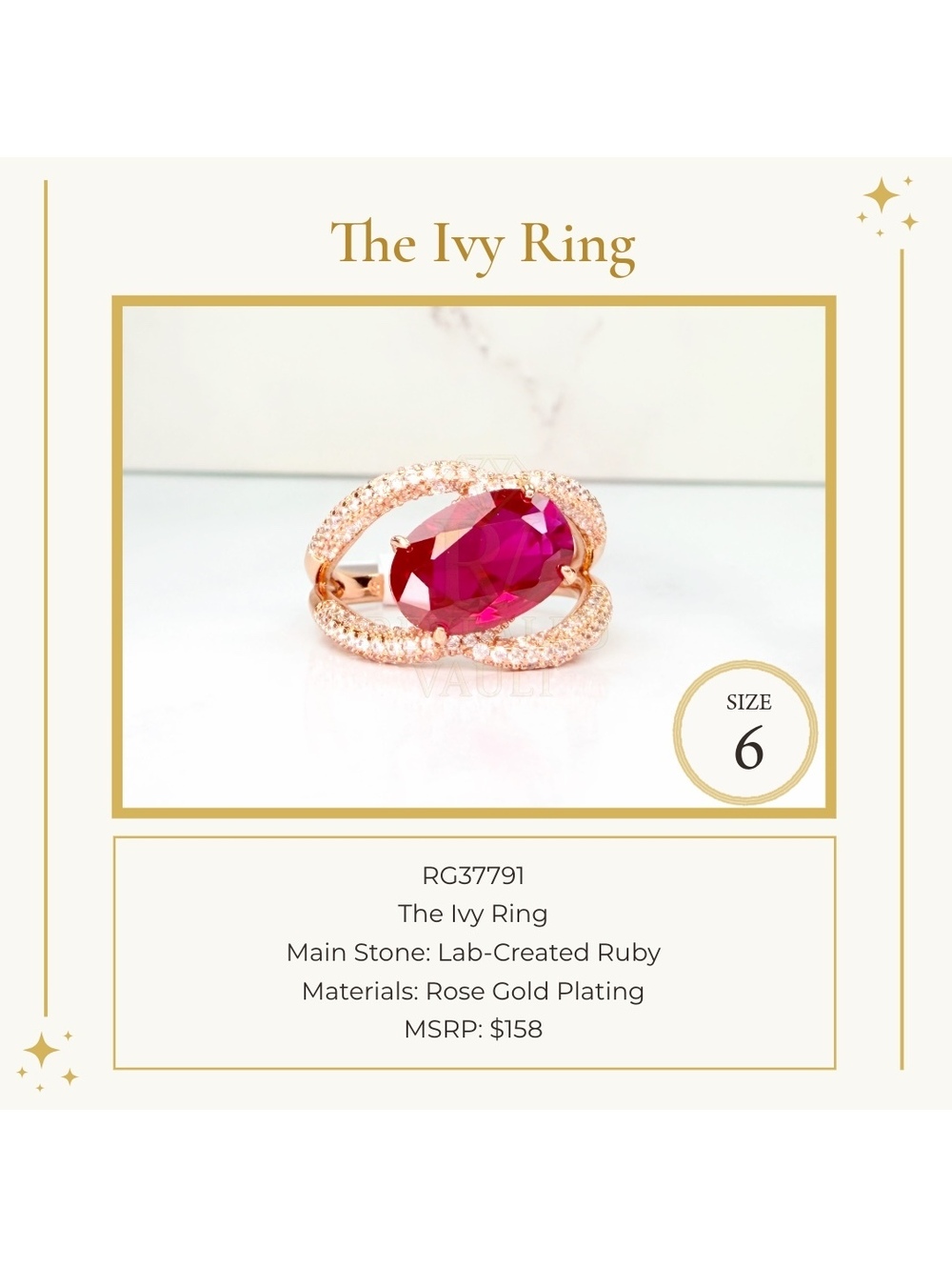 The Ivy Ring . Size 6 - July Birthday 2026